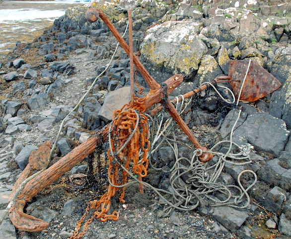 Old anchor at Croig slipway